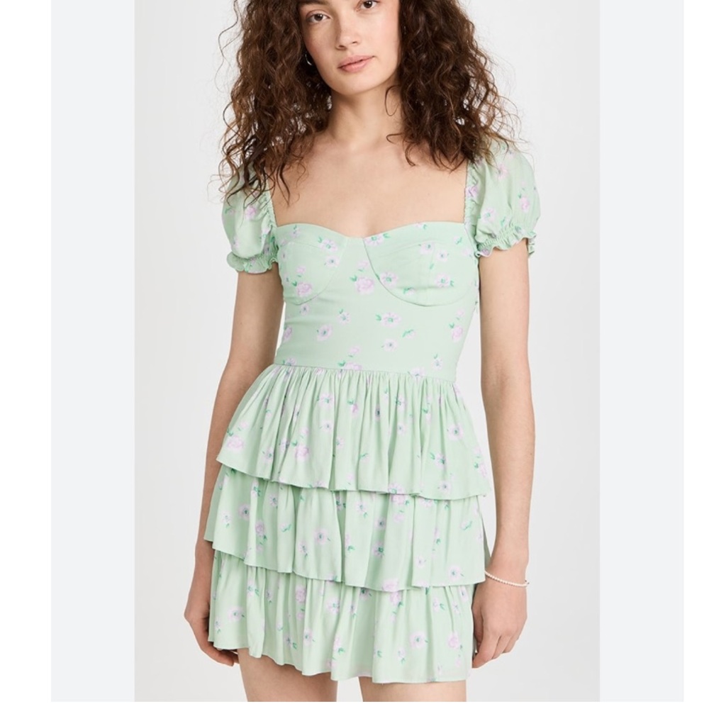 WAYF Viviana Tiered Mini Dress NWT
